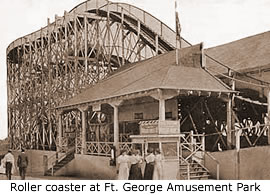 Roller coaster at Fort George Amusement Park